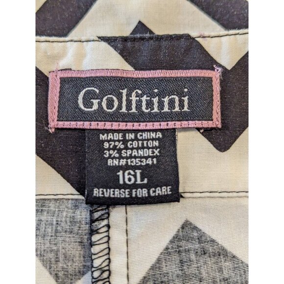 Golftini Womens 16L Skort Golf Skirt Athletic Black White Diamond Cotton Stretch - Picture 4 of 5